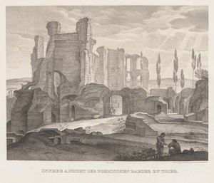 Widok wnętrza łaźni rzymskich w Trewirze, 1826 r.