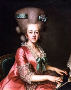 Portret damy grającej na klawesynie, ostatnia ćwierć XVIII wieku (olej na płótnie)