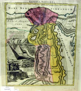Współczesny Egipt, Mapa Egiptu, ca. 1720 autorstwa Johann Baptista Homann