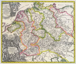 Mapa hydrograficzna Niemiec ok. 1720 r. (rycina)