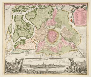 Mapa Wiednia autorstwa Johann Baptista Homann