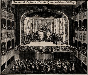 Teatr Margrabiów w Erlangen, 1721 autorstwa Johann Baptista Homann