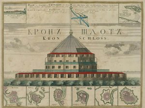 Plan Twierdzy Kronsztad, 1750 autorstwa Johann Baptista Homann