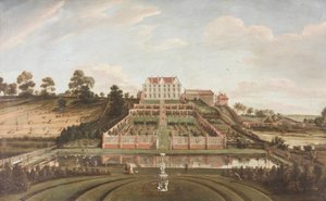 Holenderski Dwór z Ogrodem, 1730 autorstwa Johann Baptiste Bouttats