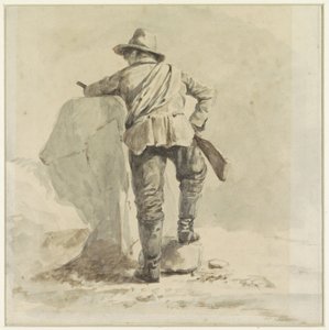 Odpoczywający chłopiec, widziany z tyłu autorstwa Johann Bernard Klombeek
