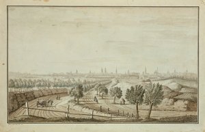Widok na Bramę Hallesch autorstwa Johann Carl Wilhelm Rosenberg