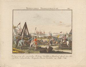Oblężenie rosyjskiej twierdzy Nyslott w Finlandii, 1788. autorstwa Johann Caspar Weinrauch
