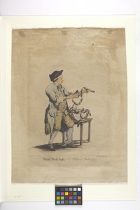 Wälsche Würste Kauft - Salami Italiani (ręcznie kolorowana akwaforta) autorstwa Johann Christian (after) Brand