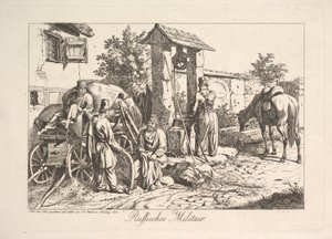 Kozak przy studni, 1815 r. autorstwa Johann Christian Erhard