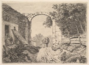Dziewczyna z ładunkiem siana, przed Thorbogen, 1817. autorstwa Johann Christian Erhard