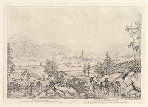 Krajobraz wiejski, Radstadt am Tauren, początek XIX wieku. autorstwa Johann Christian Erhard