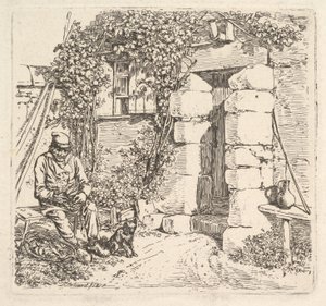 Starzec i jego pies pomorski, 1817 r.