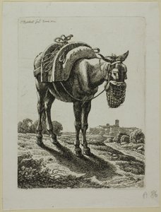 Karmiący muł - przód, z drugiej linii złodziei autorstwa Johann Christian Reinhart