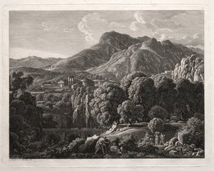 Krajobraz heroiczny: Krajobraz z miastem i rzeką, 1799.