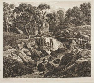 Pejzaż z kołem młyńskim autorstwa Johann Christian Reinhart