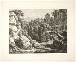 Krajobraz z kuszeniem Chrystusa autorstwa Johann Christian Reinhart