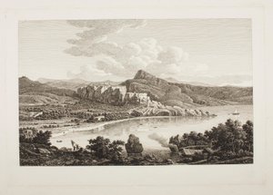 Widok ruin Karthai na wyspie Keos autorstwa Johann Christian Reinhart