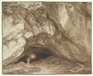 Skalisty krajobraz z myśliwymi autorstwa Johann Christian Reinhart