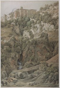 Klasztor benedyktynów Santa Scholastica w pobliżu Subiaco w górach Sabine, 1797.