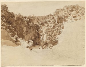 Tivoli i Świątynia Sybilli nad wąwozem Aniene autorstwa Johann Christian Reinhart