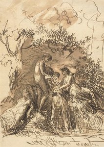 Młode dziewczyny przy fontannie, ok. 1790-99 autorstwa Johann Christian Reinhart