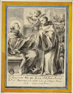 Król Henryk Francji i św Bernard z Clairvaux autorstwa Johann Christoph Lischka