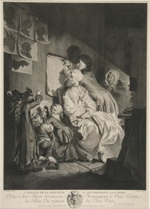 Pochodzenie malarstwa, czyli modne portrety; pub. 1767