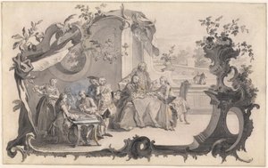 Elegancka firma grająca w gry planszowe autorstwa Johann Esaias Nilson