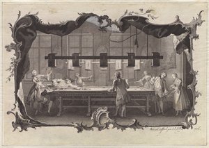 Panie i Panowie grają w bilard autorstwa Johann Esaias Nilson