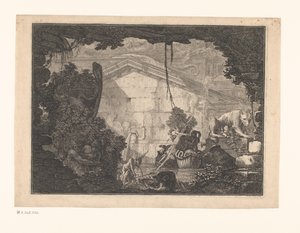 Architektura Capriccio z figurami autorstwa Johann Ferdinand Hetzendorff von Hohenberg
