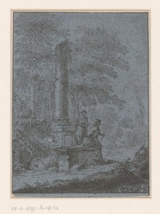 Krajobraz z ruinami i dwiema postaciami autorstwa Johann Friedrich Alexander Thiele