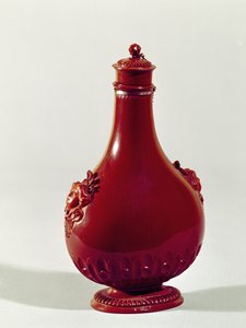 Butelka pielgrzyma, Miśnia, ok. 1710, czerwony kamionka