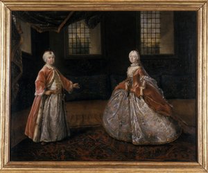Portret księcia Fryderyka III Sachsen-Gotha-Altenburg i księżnej Luise-Dorothee, 1760 autorstwa Johann Friedrich Loeber