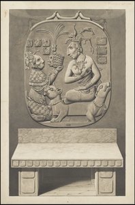 Kolekcja oryginalnych dzieł Waldecka przedstawiających Mezoamerykę, pudełko 13 z 22 autorstwa Johann Friedrich Maximilian von Waldeck