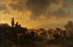 Wieczór na pastwisku autorstwa Johann Friedrich Voltz