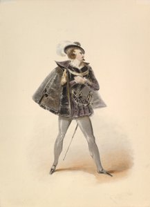 Studium kostiumowe dla Belmonte w porwaniu z seraju W.A. Mozarta, ca. 1830-50. autorstwa Johann Georg Christoph Fries