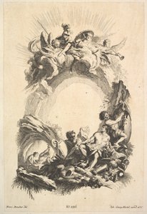 Kuźnie Wulkana, z Księgi Kartuszów, połowa XVIII wieku. autorstwa Johann Georg Hertel