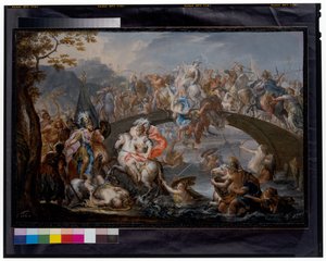Bitwa Amazonek autorstwa Johann Georg Platzer