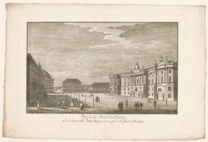 Widok na Bebelplatz w Berlinie z Alte Bibliothek i Starym Pałacem i Sint-Hedwigskathedraal Widok na Place de l