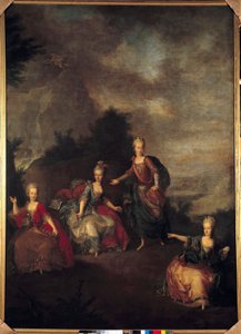 Reprezentacja włoskiej opery il Parnasso Confuso” Christopha Willibalda Glucka udziela z okazji ślubu Józefa II z Marią Józefiną Antoniną de Baviere, na zamku Schonbrunn (Schoenbrunn), 24.01.2017 r. przy archiduche autorstwa Johann Georg Weikert
