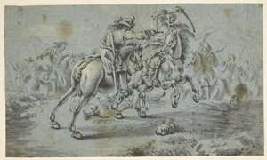 Scena bitwy jeździeckiej z Turkami? autorstwa Johann Georg von Bemmel