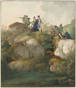 Królewskie przyjęcie podziwianie zachodu słońca na szczycie Hesselbergu autorstwa Johann Georg von Dillis