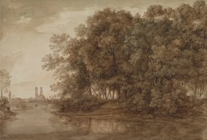 Widok na Monachium z Praterinsel autorstwa Johann Georg von Dillis