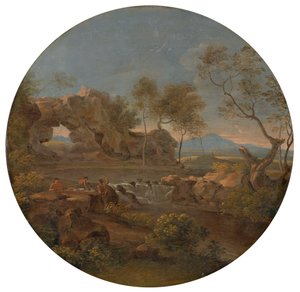 Południowy krajobraz z łukiem skalnym autorstwa Johann Georg von Dillis