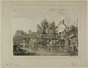 Mały most przez Izarę, Paryż autorstwa Johann Georg von Dillis