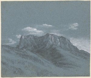Rauschberg, ok. 1800 (czarna kreda, grafit i biały gwasz) autorstwa Johann Georg von Dillis