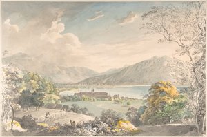 Widok na klasztor w Tegernsee od strony północno-wschodniej autorstwa Johann Georg von Dillis