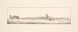 Widok na Stare Miasto z kościołem i wysokimi domami szczytowymi. autorstwa Johann Gottfried Schadow