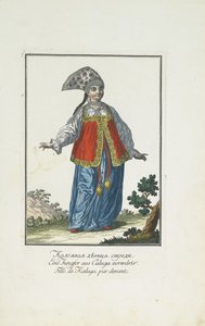 Panna z Kaługi w odświętnym stroju autorstwa Johann Gottlieb Georgi