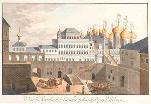 Widok na Kreml w Moskwie. Pałac Terem, 1813 autorstwa Johann Gottlieb Lohrer